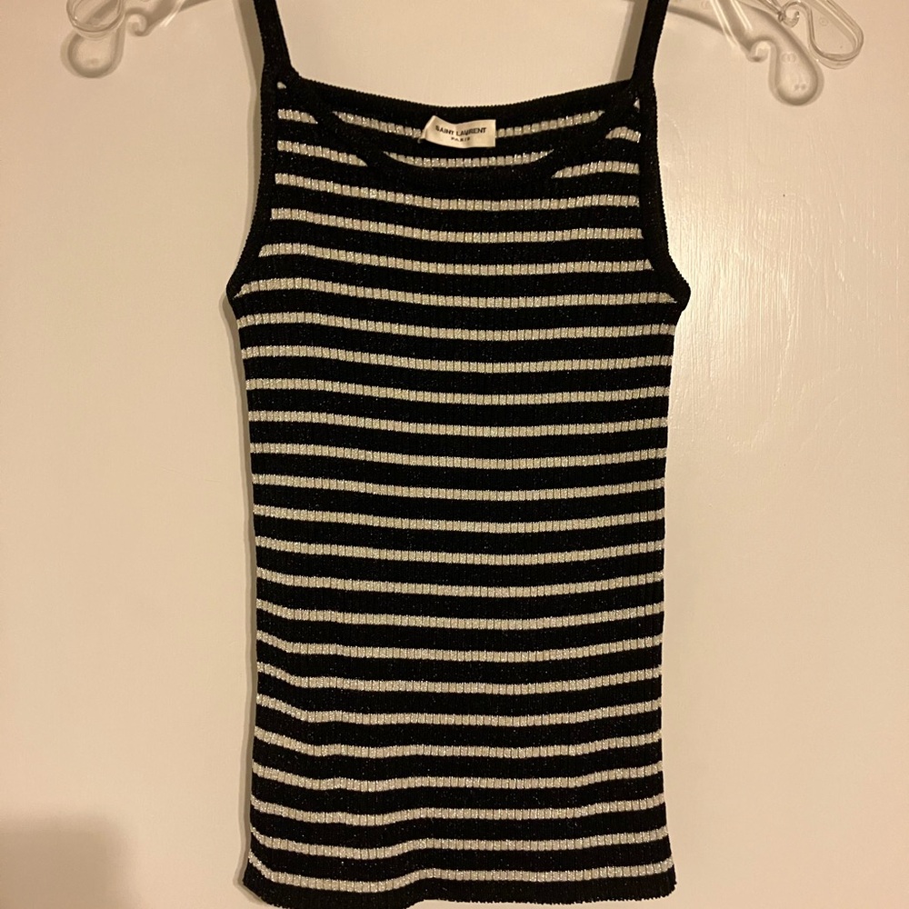 Vintage Saint Laurent striped lurex tank size small